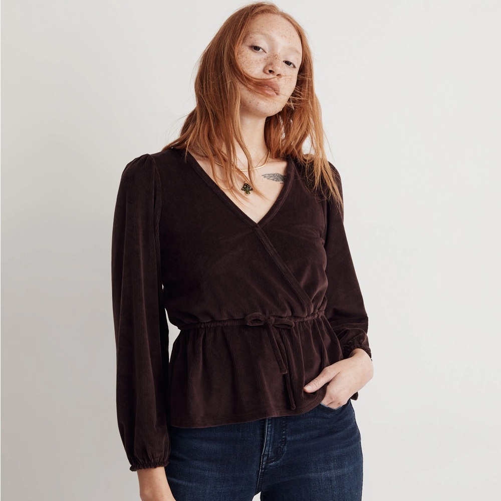 MADEWELL FUJI WRAP FRONT TIE TOP